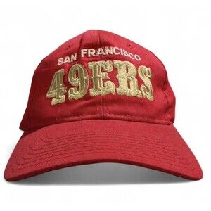 VINTAGE Starter 90s San Francisco 49ers NFL Snapback Hat Cap Red MADE IN DR-READ